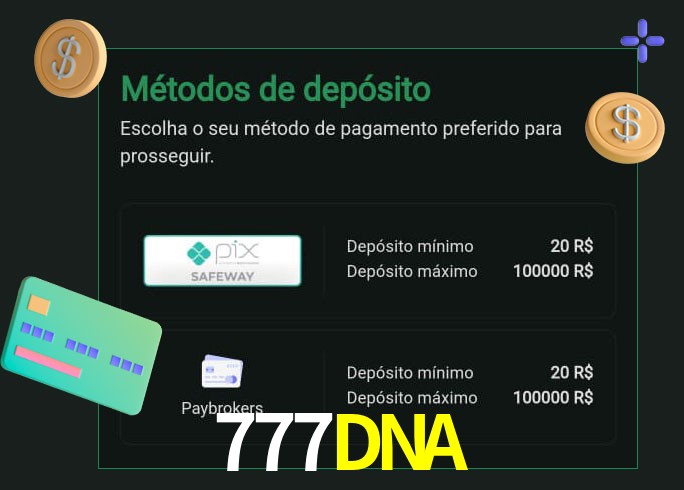 O cassino 777DNAbet oferece uma grande variedade de métodos de pagamento
